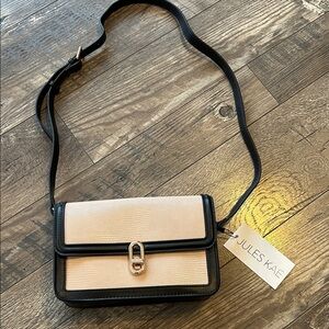 Jules Kae Cream and Black Vegan Crossbody Bag New with tags